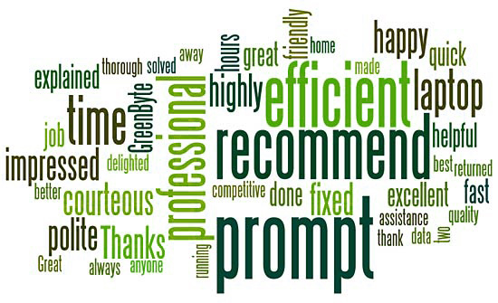 Green Byte computer repairs customer reviews